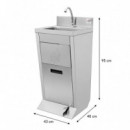 LAVAMANOS INDUSTRIAL INOX CON PULSADOR Y CUBO LARRYHOUSE