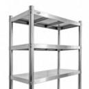 ESTANTERIA 4 ESTANTES INOXIDABLE LARRYHOUSE 50 KG/BALDA 100X48X155 CM