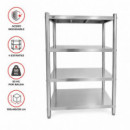 ESTANTERIA 4 ESTANTES INOXIDABLE LARRYHOUSE 50 KG/BALDA 100X48X155 CM