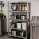 ESTANTERIA 4 ESTANTES INOXIDABLE LARRYHOUSE 50 KG/BALDA 100X48X155 CM