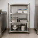 ESTANTERIA 4 ESTANTES INOXIDABLE LARRYHOUSE 50 KG/BALDA 100X48X155 CM