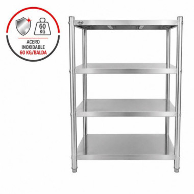ESTANTERIA 4 ESTANTES INOXIDABLE LARRYHOUSE 60 KG/BALDA 120X48X155 CM
