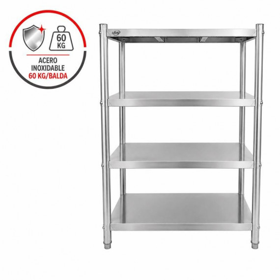 ESTANTERIA 4 ESTANTES INOXIDABLE LARRYHOUSE 60 KG/BALDA 120X48X155 CM