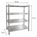 ESTANTERIA 4 ESTANTES INOXIDABLE LARRYHOUSE 60 KG/BALDA 120X48X155 CM