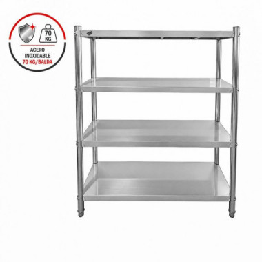 ESTANTERIA 4 ESTANTES INOXIDABLE LARRYHOUSE 70 KG/BALDA 150X48X155 CM