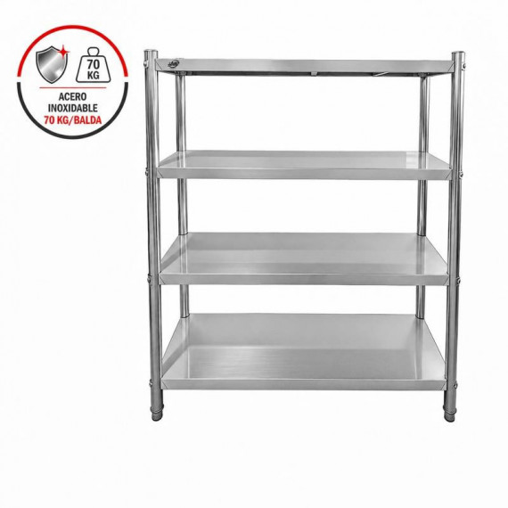 ESTANTERIA 4 ESTANTES INOXIDABLE LARRYHOUSE 70 KG/BALDA 150X48X155 CM