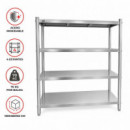 ESTANTERIA 4 ESTANTES INOXIDABLE LARRYHOUSE 70 KG/BALDA 150X48X155 CM