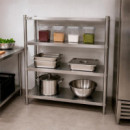 ESTANTERIA 4 ESTANTES INOXIDABLE LARRYHOUSE 70 KG/BALDA 150X48X155 CM