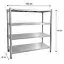 ESTANTERIA 4 ESTANTES INOXIDABLE LARRYHOUSE 70 KG/BALDA 150X48X155 CM