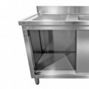 FREGADERO INDUSTRIAL DERECHA CON PUERTAS LARRYHOUSE 140X60X85 CM