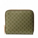Cartera cuadrada con cremallera en el contorno con RFID y logo