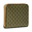 Cartera cuadrada con cremallera en el contorno con RFID y logo