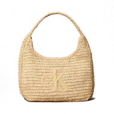 Bolso grande de rafia trenzada a mano