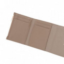 Cartera de piel granulada de plegado triple con RFID