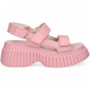 SANDALIA PLATAFORMA VELCROS ROSA