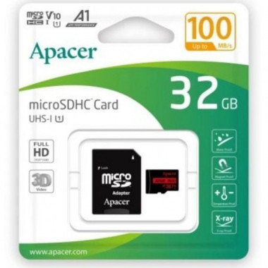 APACER TARJETA DE MEMORIA MICRO SC 32GB CON ADAPTADOR / CLASE 10 / 100MBs
