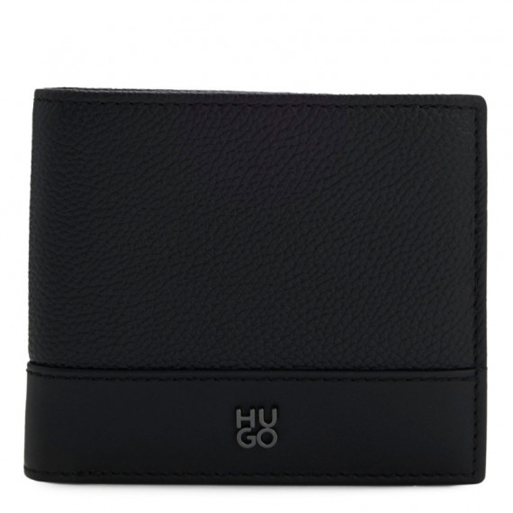 Cartera Plegable de Piel con Detalle de Logo Apilado  HUGO BOSS EYEWEAR