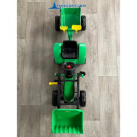 Tractor a Pedales Verde con Remolque y Pala Delantera  PEKECARS