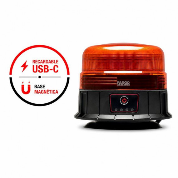 GIROFARO LED RECARGABLE FARGO TOOLS 19W 12-24V 2 FUNCIONES