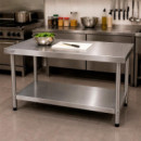 MESA DE TRABAJO INOXIDABLE LARRYHOUSE 140X60X85 CM