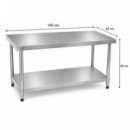 MESA DE TRABAJO INOXIDABLE LARRYHOUSE 140X60X85 CM