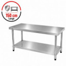 MESA DE TRABAJO INOXIDABLE LARRYHOUSE 150X60X85 CM