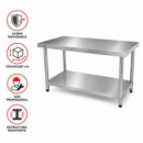 MESA DE TRABAJO INOXIDABLE LARRYHOUSE 150X60X85 CM