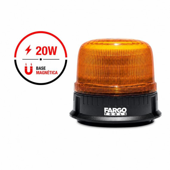 GIROFARO LED FARGO TOOLS 20W 12-24V 3 FUNCIONES BASE MAGNÉTICA