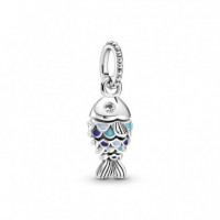 PANDORA Charm Colgante en Plata de Ley Pez Escamas Azules 799428C01