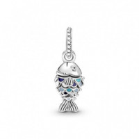 PANDORA Charm Colgante en Plata de Ley Pez Escamas Azules 799428C01