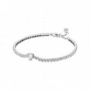 PANDORA Pulsera en Plata de Ley Corazón Brillante 590041C01