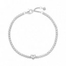 PANDORA Pulsera en Plata de Ley Corazón Brillante 590041C01