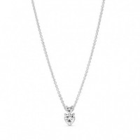 PANDORA Collar en Plata de Ley Colgante Doble Corazón Brillante 391229C01