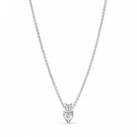 PANDORA Collar en Plata de Ley Colgante Doble Corazón Brillante 391229C01