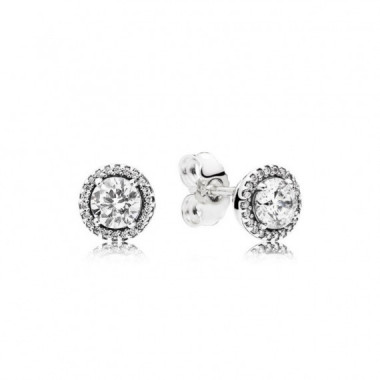 PANDORA Navidad Joyer&iacute;a Pendientes Bot&oacute;n Circonitas C&uacute;bicas 296272CZ