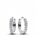 PANDORA Pendientes de Aro en Plata de Ley Abrazo Brillante​ 293015C01