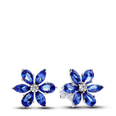 PANDORA Pendientes de Bot&oacute;n en Plata de Ley Herbario Brillante Azul​ 292407C01