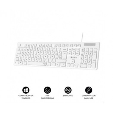 TECLADO SUBBLIM BUSINESS SLIM BLANCO USB