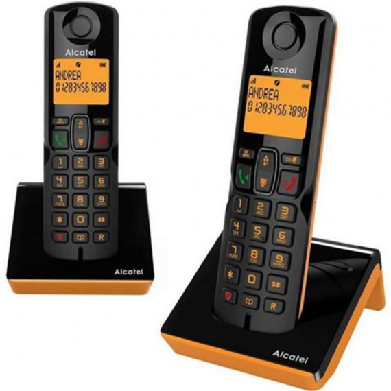 Teléfono Inalámbrico Dúo Alcatel S280 Negro / Naranja con Bloqueo de Llamadas