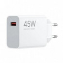 Cargador de Pared Xiaomi 45W QC3.0 con Puerto USB-A y Carga Rápida Blanco