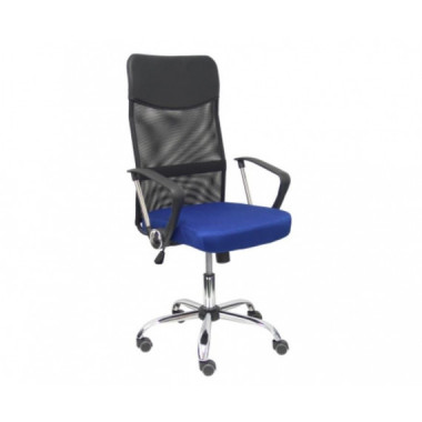 Silla Direcci&oacute;n Piqueras y Crespo Gontar - Respaldo Malla Negra, Asiento Azul, Basculante, Brazos Fijos - 31BM8403D229CRRP