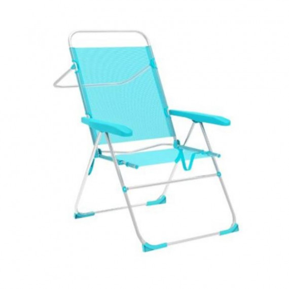 Silla Plegable de Aluminio 5 Posiciones Aguamarina (59x61x97cm)