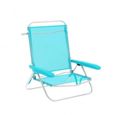 Silla Plegable de Aluminio Aguamarina 5 Posiciones 65x44x78cm