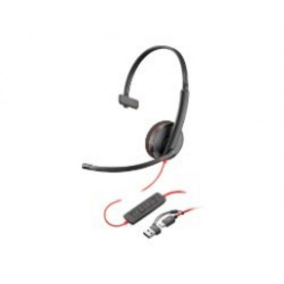 Auricular con Micrófono Poly Blackwire 3210 Supraural Monoaural USB-C Negro (8X214AA)