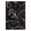 KARL LAGERFELD - Ikon Karl Pearls Silk Scarf - 101 - B3W33038/101