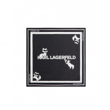 KARL LAGERFELD - Ikon Choup Silk Scarf - 999 - B3W33037/999