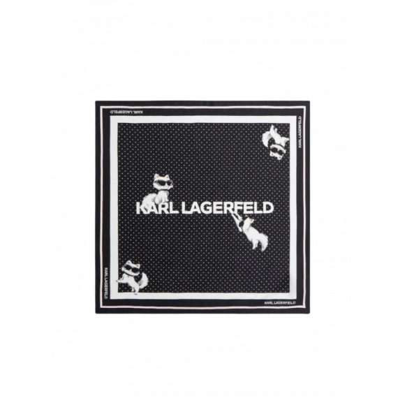 KARL LAGERFELD - Ikon Choup Silk Scarf - 999 - B3W33037/999
