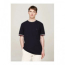 Camisetas manga corta GLOBAL STRIPE CUFF PIQUE TEE