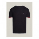 Camisetas manga corta GLOBAL STRIPE CUFF PIQUE TEE