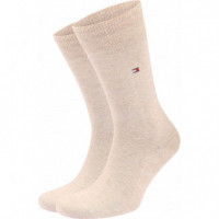Th Men Sock Classic 2P Sand  TOMMY HILFIGER